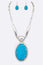Large Stone Pendant Necklace Set