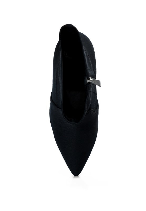 Lycra Block Ankle Boots
