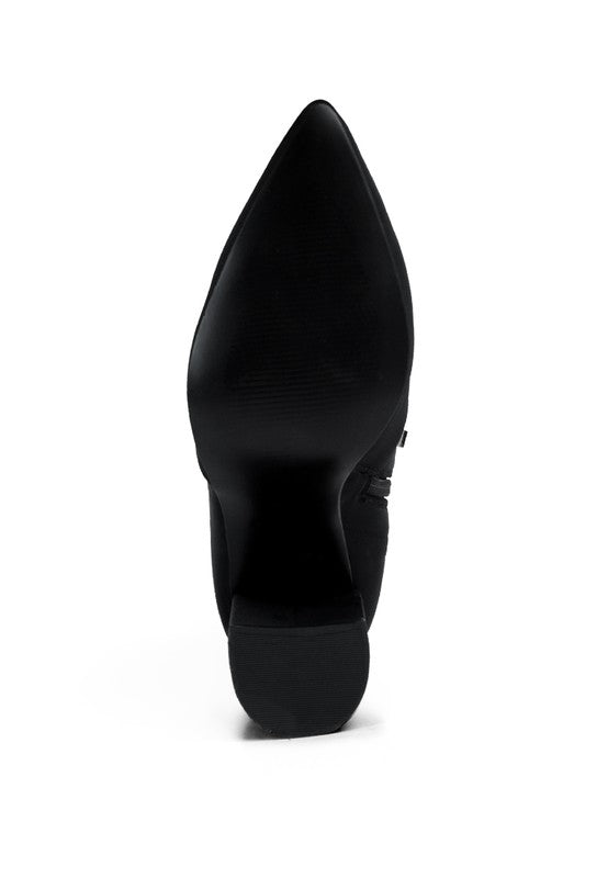 Lycra Block Ankle Boots