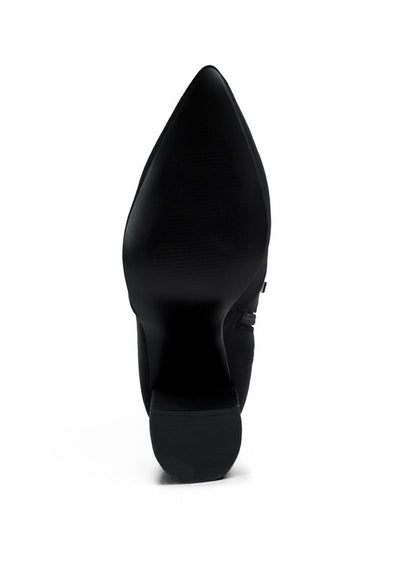 Lycra Block Ankle Boots