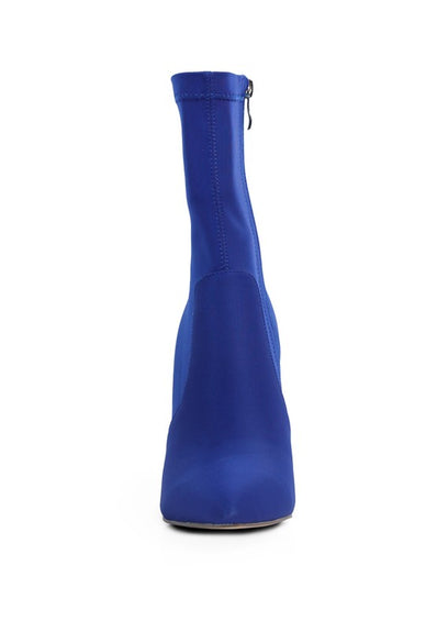 Lycra Block Ankle Boots