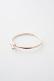 Rose Quartz Crystal Point Solitaire Ring
