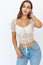 Short Sleeve Ruched Embroidery Crop Top