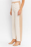 COLOR BLOCK TWILL STRAIGHT PANTS