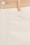 COLOR BLOCK TWILL STRAIGHT PANTS