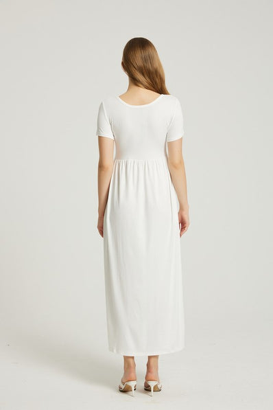 White Maxi Dress With Pockets