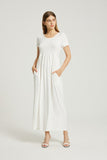 White Maxi Dress With Pockets