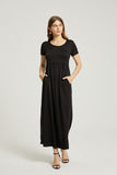 Black Pockets Maxi Dress