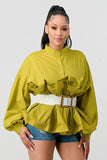 Pleated Ruffled Waist Blouse