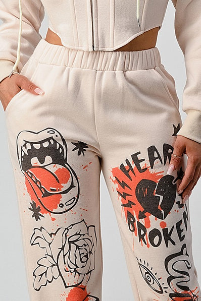 Graphic Arts Pants Set