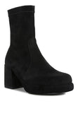 TWO CUBES Stretch Suede Ankle Boots