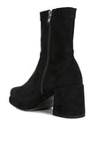 TWO CUBES Stretch Suede Ankle Boots