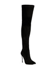 Jaynetts Stretch Suede Micro High Knee Boots