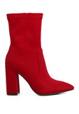 Lycra Block Ankle Boots