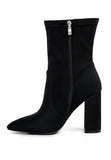 Lycra Block Ankle Boots