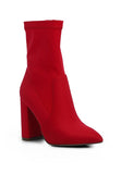 Lycra Block Ankle Boots