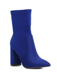 Lycra Block Ankle Boots