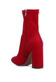 Lycra Block Ankle Boots