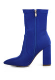 Lycra Block Ankle Boots