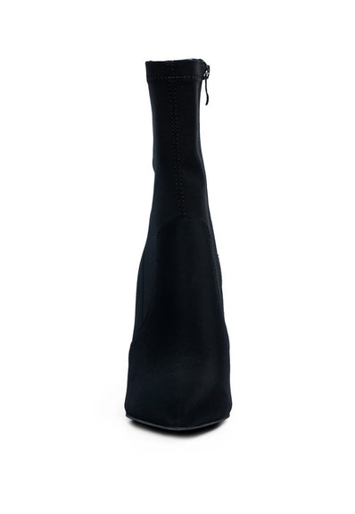 Lycra Block Ankle Boots