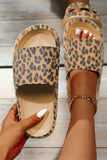 Leopard Print Thick Sole Slip On Slippers