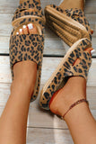 Leopard Print Thick Sole Slip On Slippers