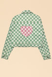 Checkered Heart Denim Jacket