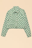 Checkered Heart Denim Jacket