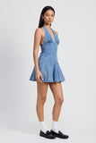 Halter Denim Mini Dress