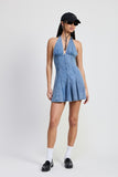 Halter Denim Mini Dress