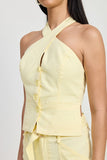 Pale Yellow Halter Blouse