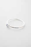 Amethyst Crystal Point Solitaire Ring