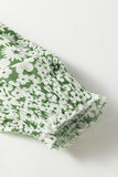 Green Floral Tiered Ruffled Mini Dress