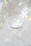 Rainbow Tiny Crystal Bezel Ring