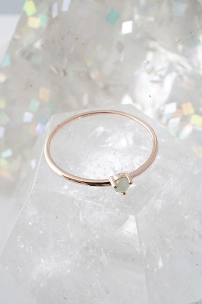 Jade Solitaire Crystal Orb Ring