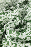 Green Floral Tiered Ruffled Mini Dress