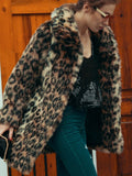 Leopard Print Faux Fur Coat