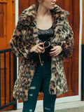 Leopard Print Faux Fur Coat