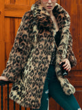 Leopard Print Faux Fur Coat