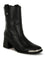 Iliad Genuine Leather Metallic Accent Ankle Boots