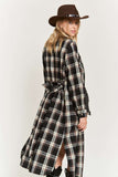 PLAID PRINT COLLAR LONG SHIRT DRESS PLUS