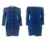 Dark Denim Button Front Dress