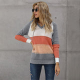 Hooded Color Block Sweater