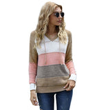 Hooded Color Block Sweater