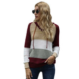 Hooded Color Block Sweater