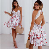 Backless Spaghetti Strap Skater Dress