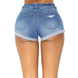 Mid-Waist Denim Shorts