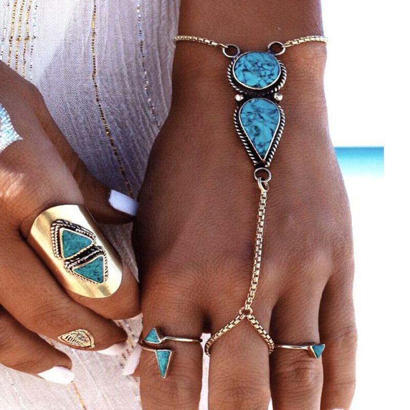 Turquoise Hand Bracelet