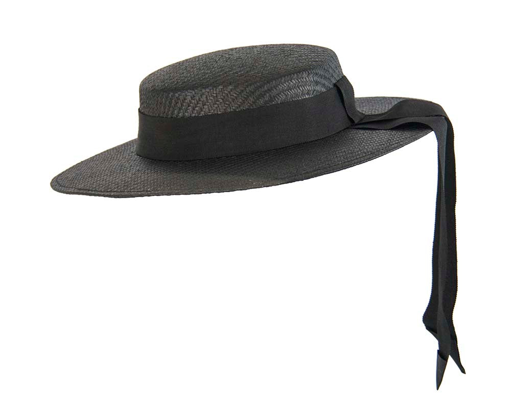 Black Boater Hat