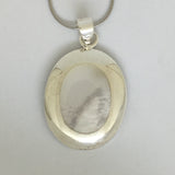 Silver Mother Of Pearl Necklace (Oval)